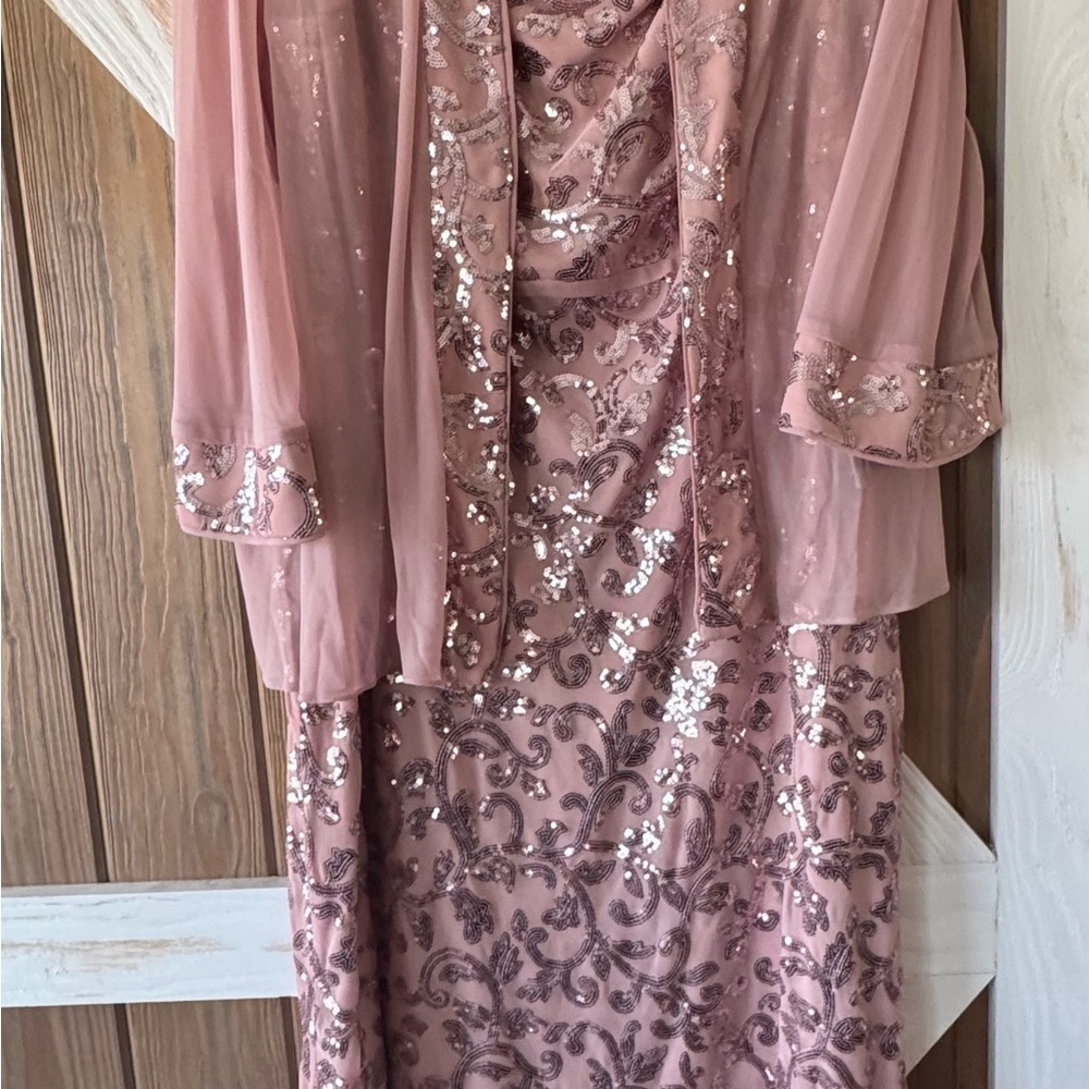 R&M Richards Blush Embellished Dress